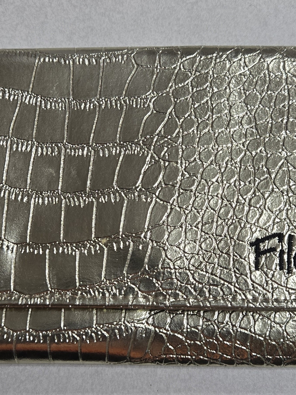 Miamica Travel Document Organizer File Wallet Gold Croc File Fly Passport Ticket